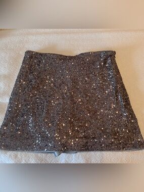 Abercrombie & Fitch Charcoal Sequin Mini Skirt